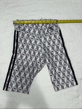 adidas Black and White Trefoil Print Shorts